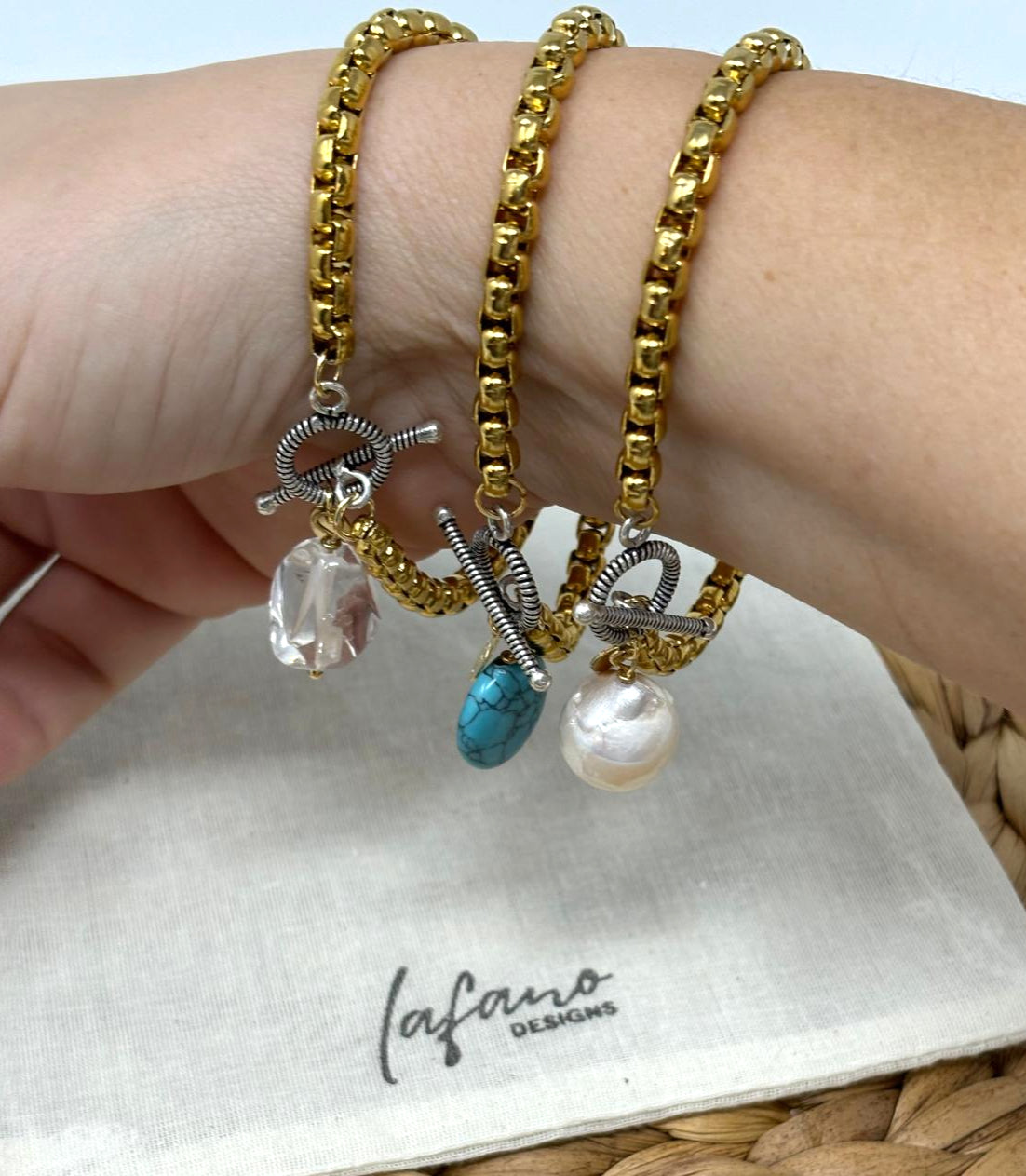 Box Chain Gold Plated Charm Bracelet image 4